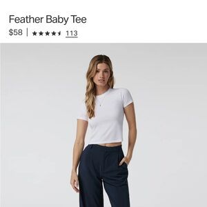 feather baby tee lavender ice color- sold out color showing white for style